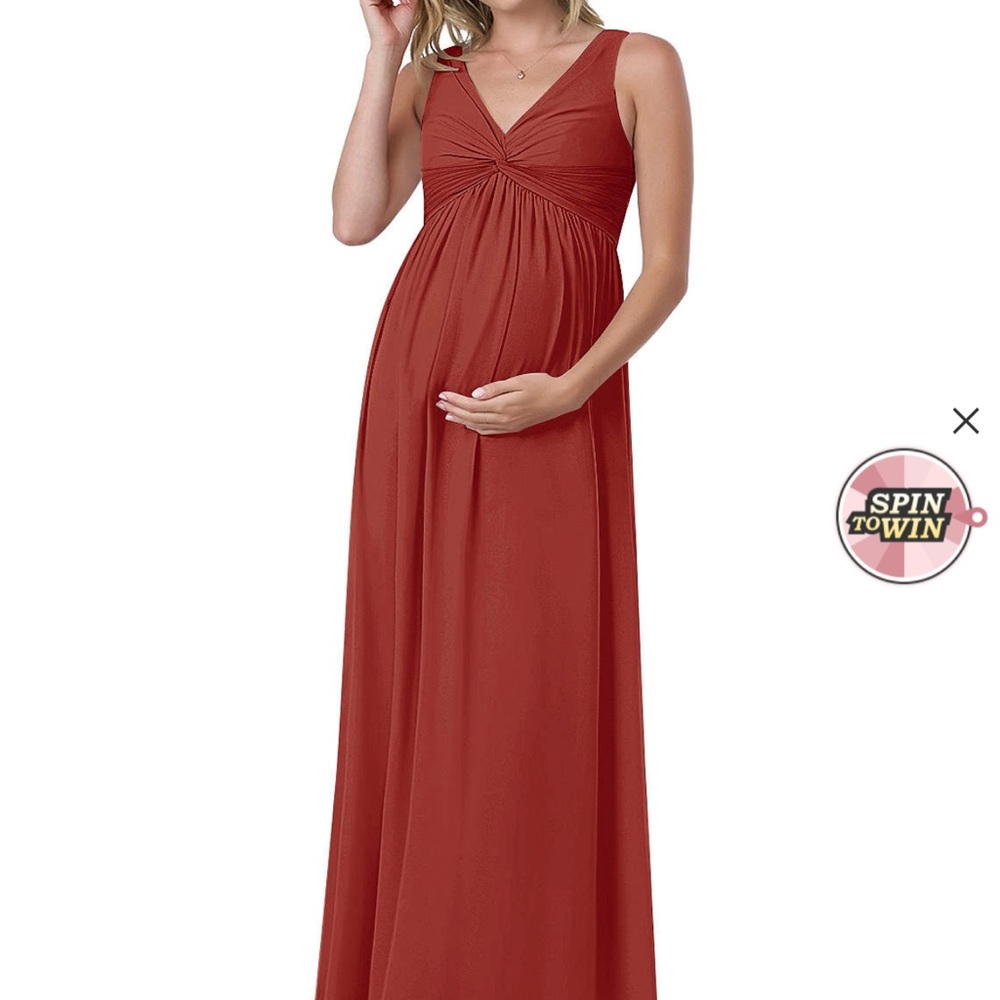 Azazie Yetta Teracotta Maternity Bridesmaid Dress
